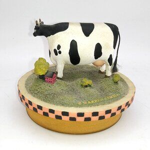 Yankee Candle Topper Lid Country Cow w/ small head Warren Kimble Folk Art